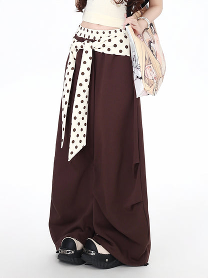ドット切替レイヤード風ワイドパンツ