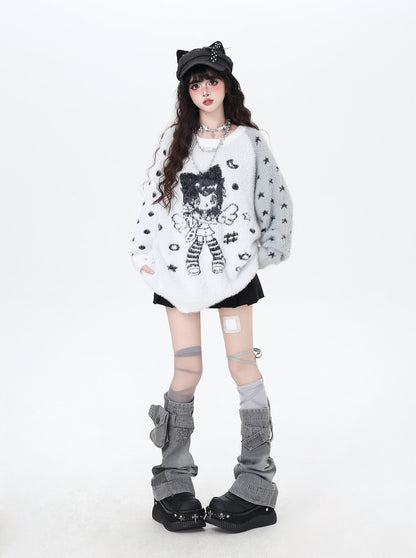 ラグラン×バイカラー♡ふわふわ天使ガーリーニット