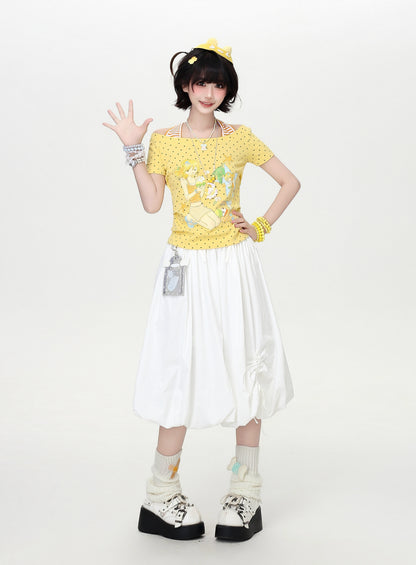 ドットフェイクレイヤードTシャツ