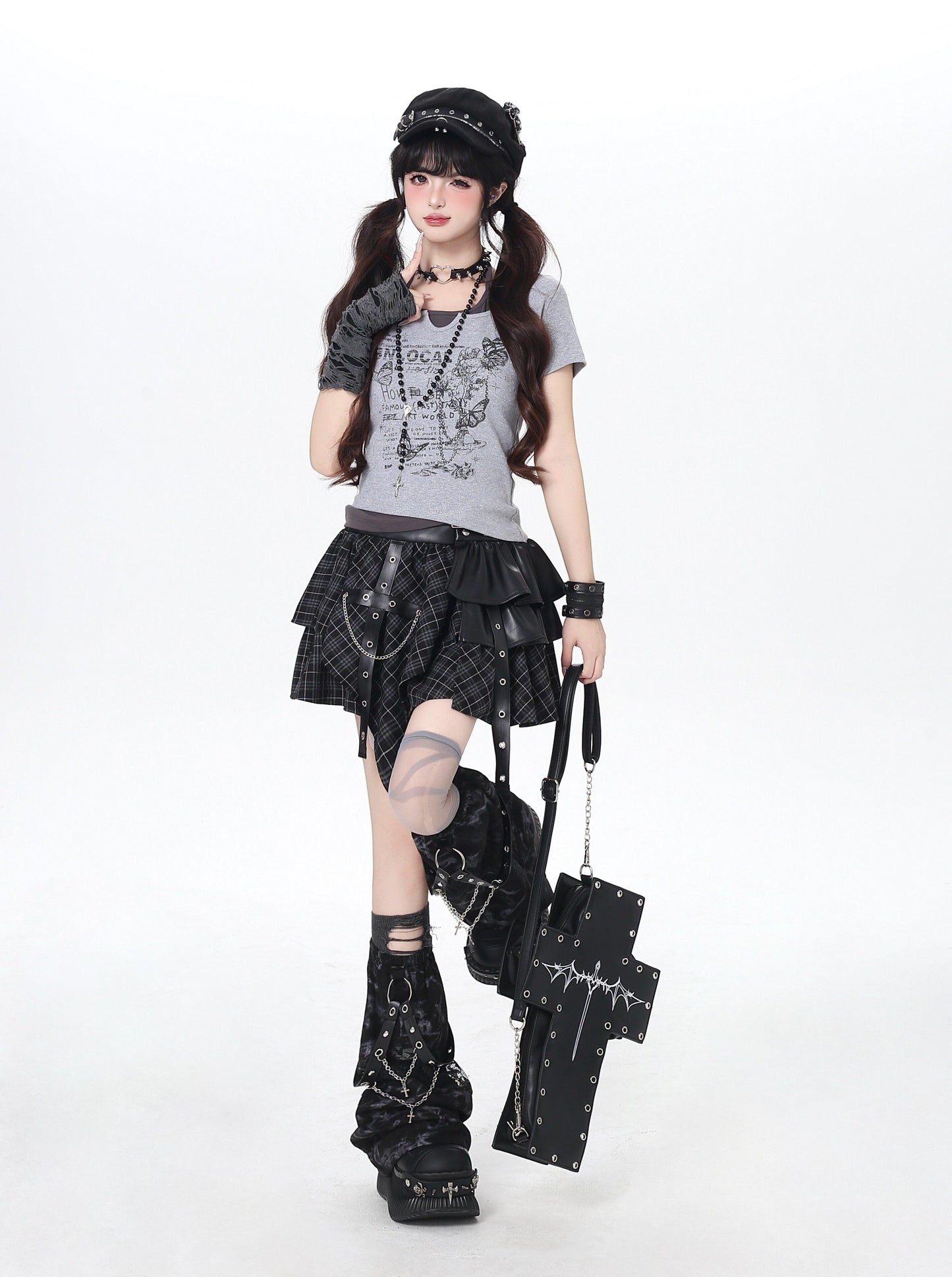 配色切替ホルターネッククロップドT