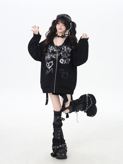 地雷系ゆるシルエット闇かわいいギャルパーカー