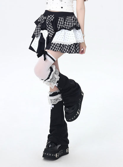 ドットチェックティアードスカート