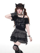 肩見せ×個性派 デザインショートTシャツ