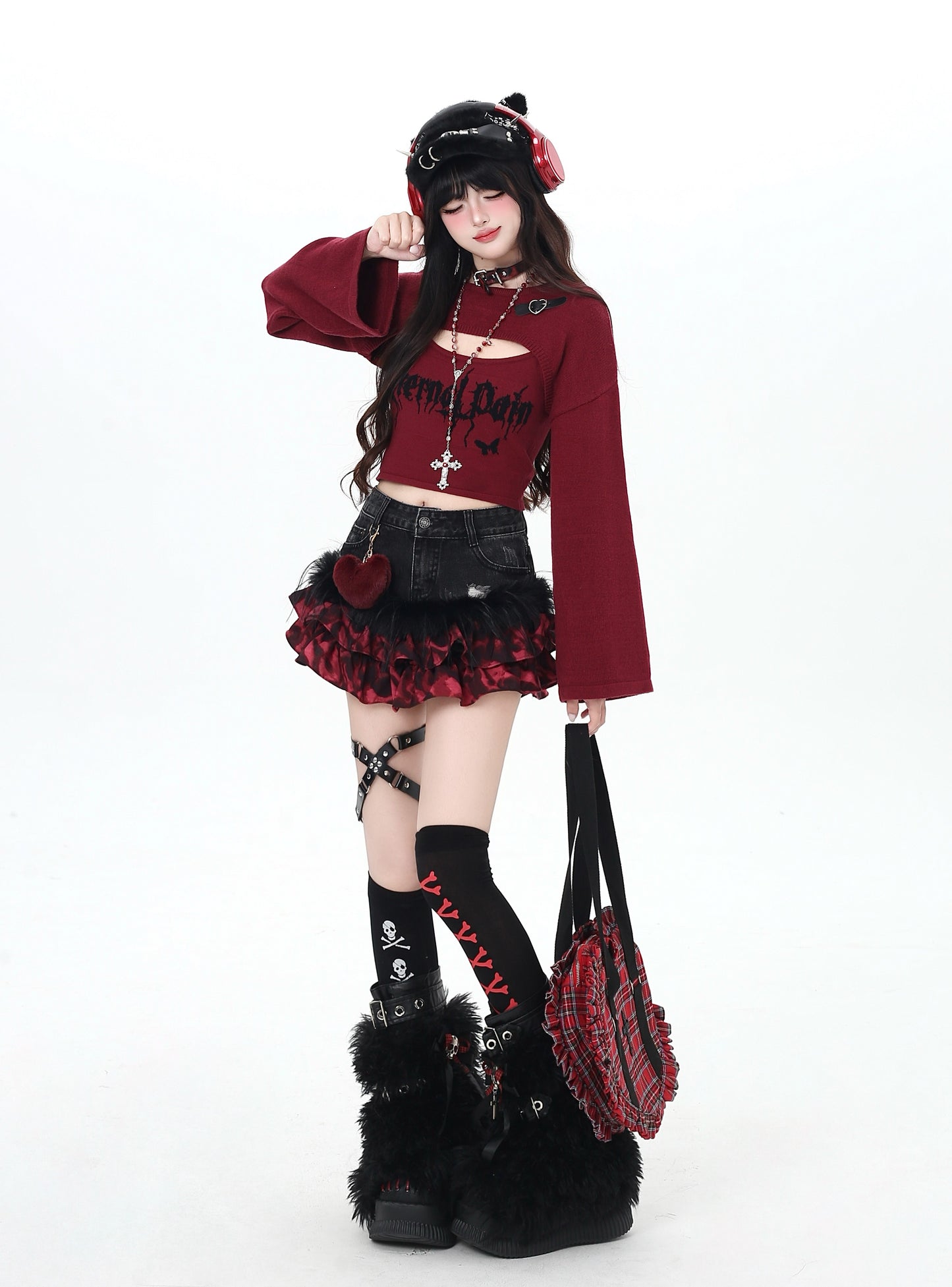 レイヤード風ニット2点セット（参戦服）