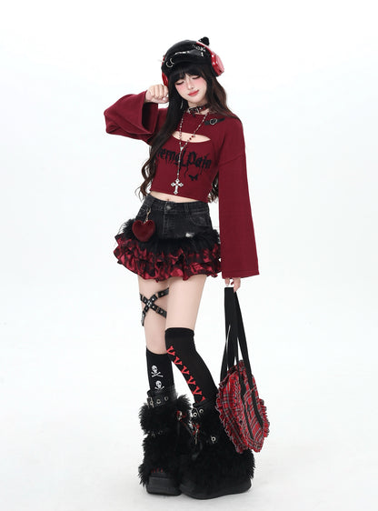 レイヤード風ニット2点セット（参戦服）