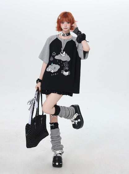 配色切替ゆるかわTシャツ