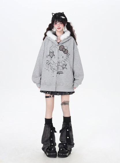 猫モチーフ×甘辛フードコート♡秋冬カジュアル