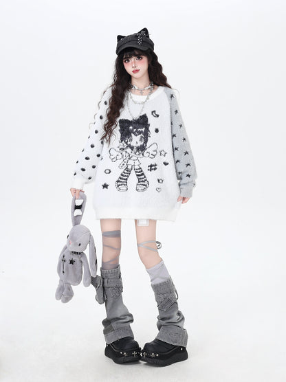 ラグラン×バイカラー♡ふわふわ天使ガーリーニット