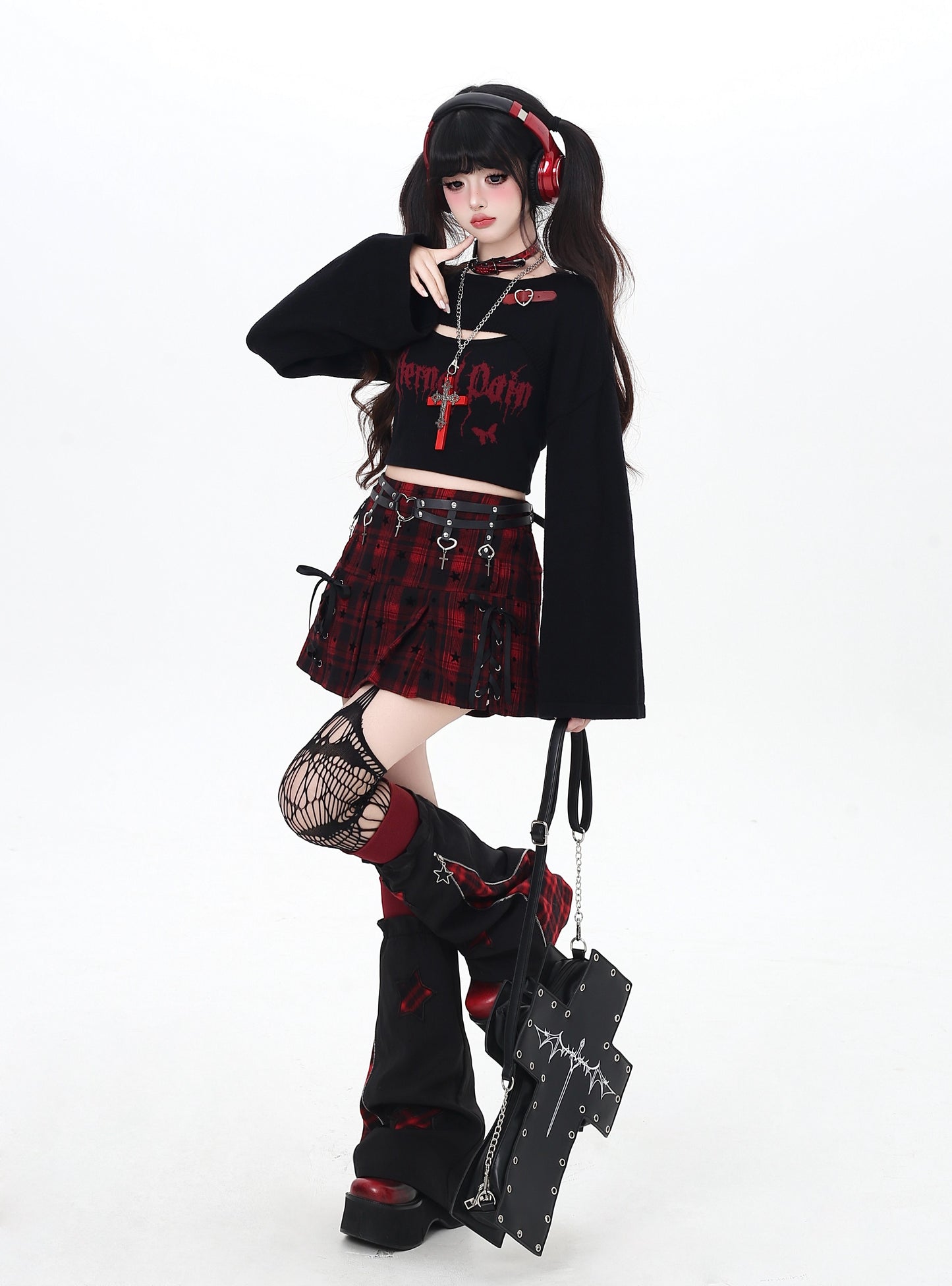 レイヤード風ニット2点セット（参戦服）