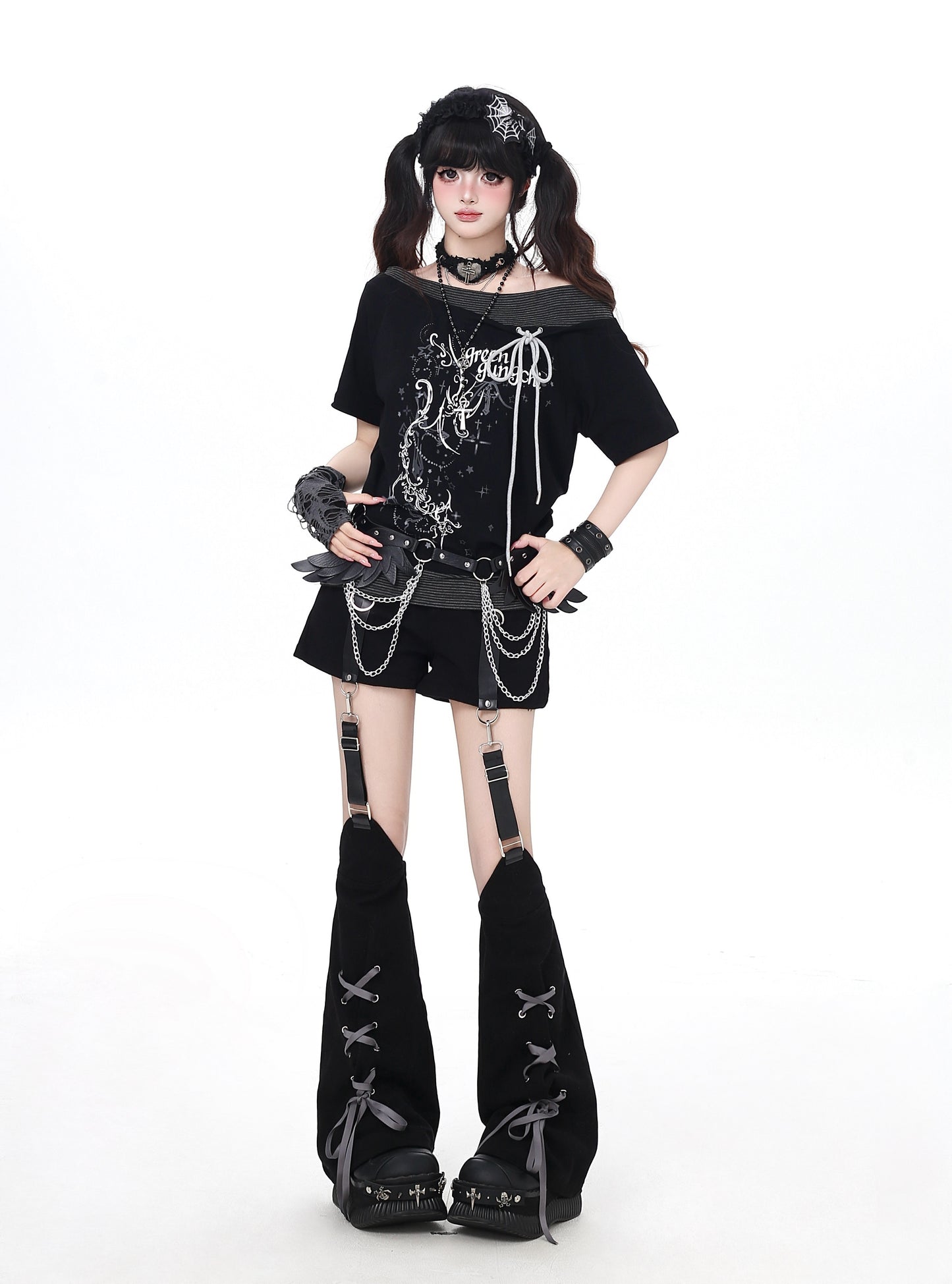 アシメレイヤード風ストライプT