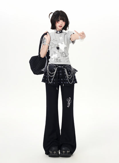 星×木馬パフスリーブトップス