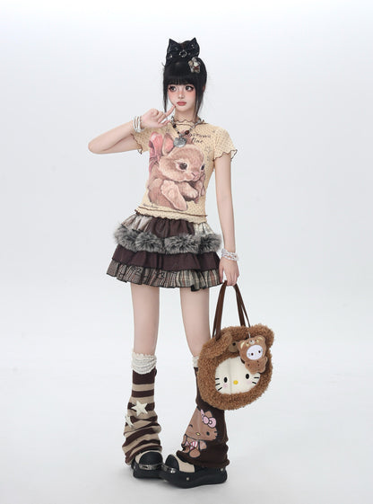 ドットレースうさぎTシャツ