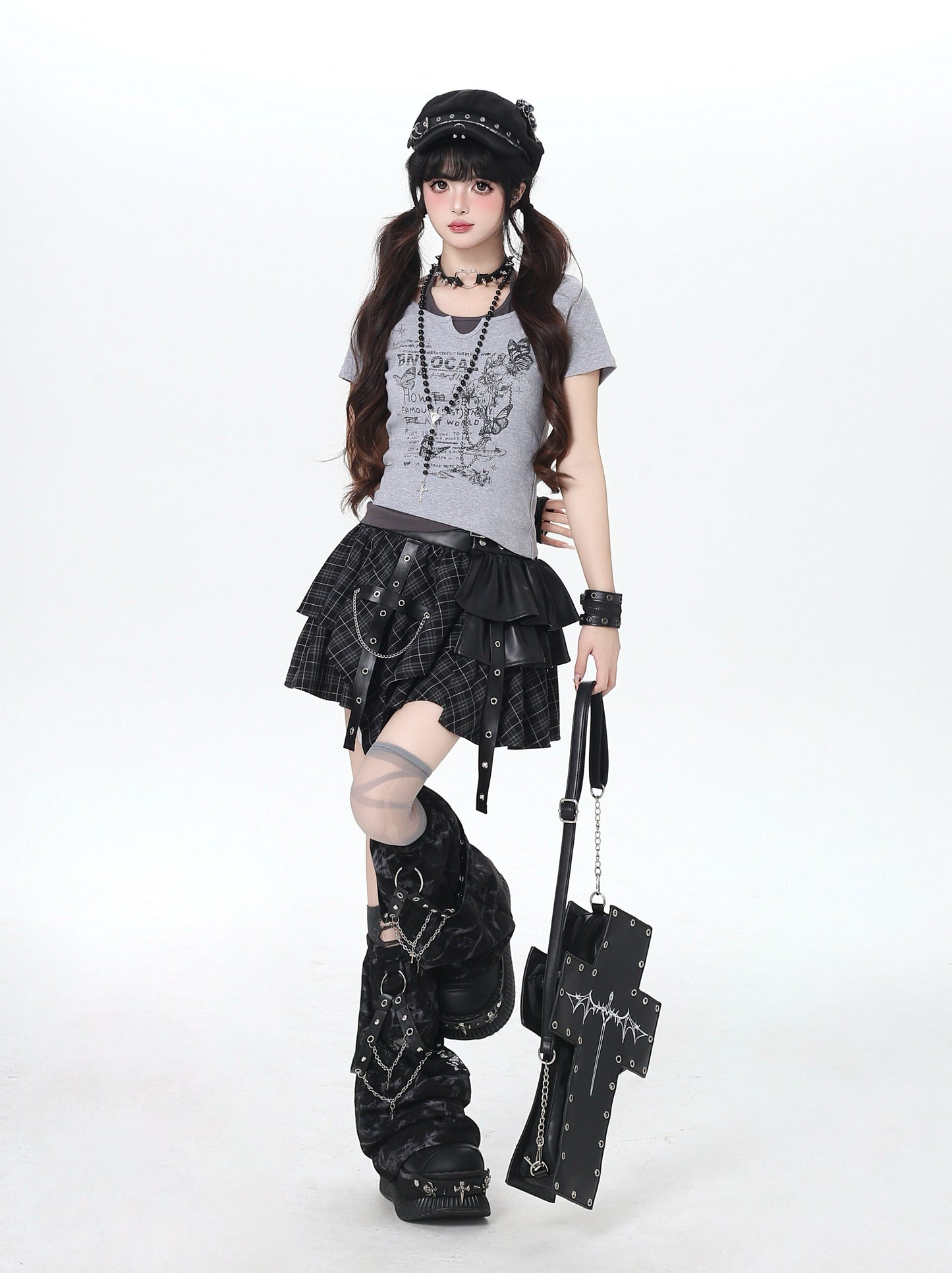 配色切替ホルターネッククロップドT