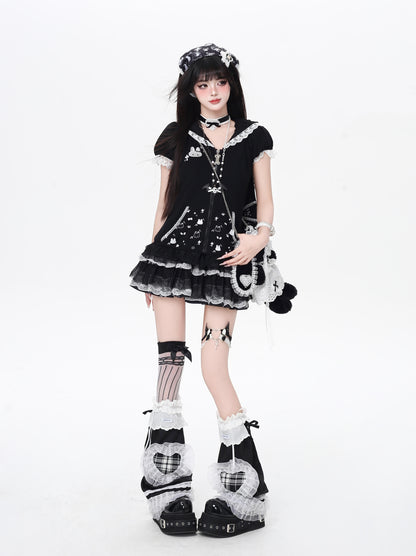 うさ耳×レース 甘めデザイン細見えショートアウター