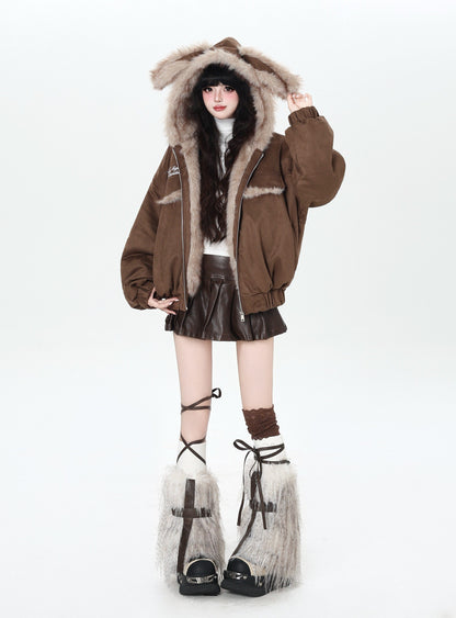 うさ耳 ショート中綿ジャケット