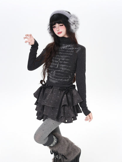 デザインカット 薄起毛 ロングスリーブTOPS