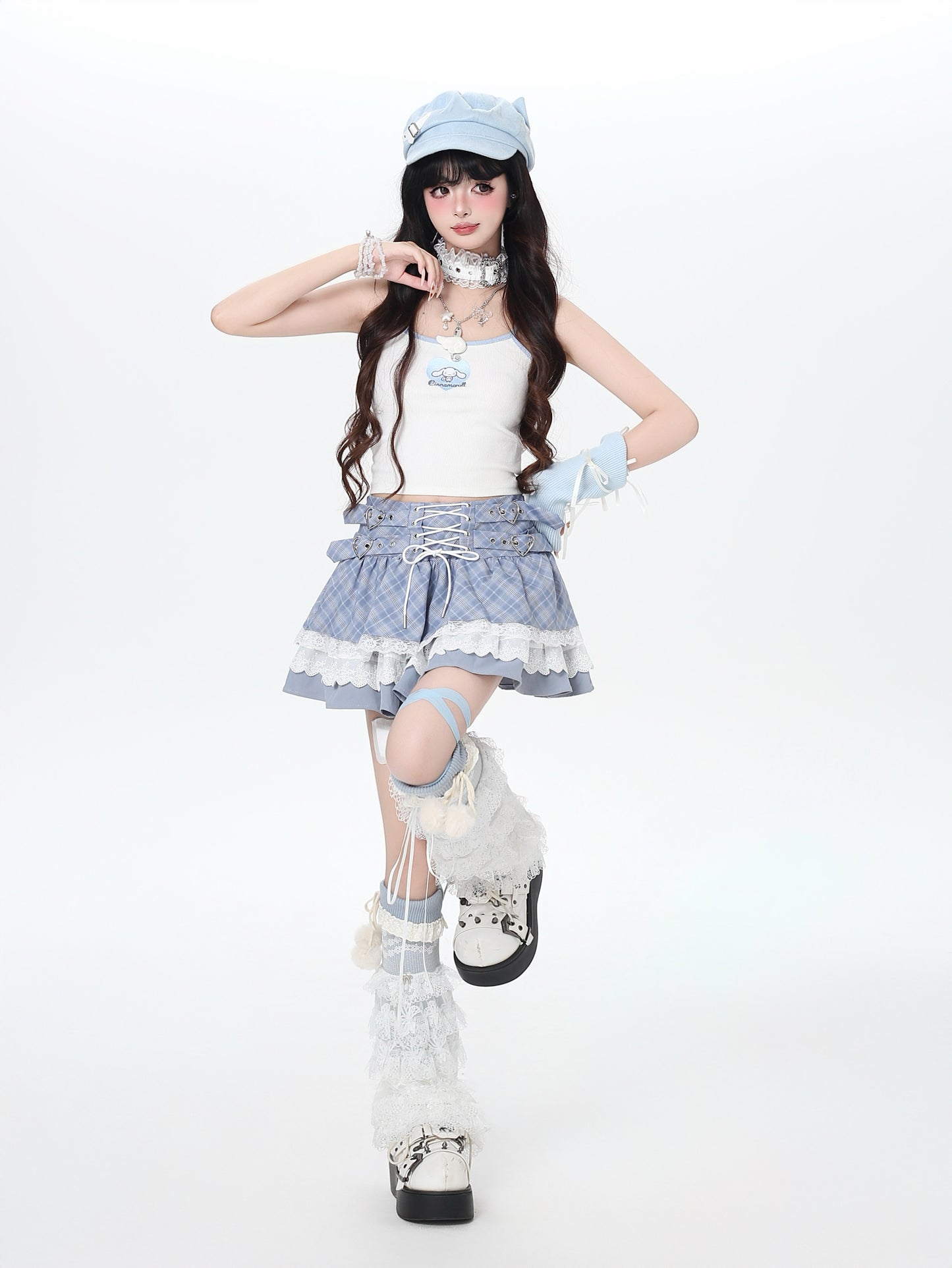 バレリーナ風レースAラインスカート