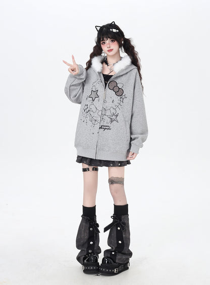 猫モチーフ×甘辛フードコート♡秋冬カジュアル