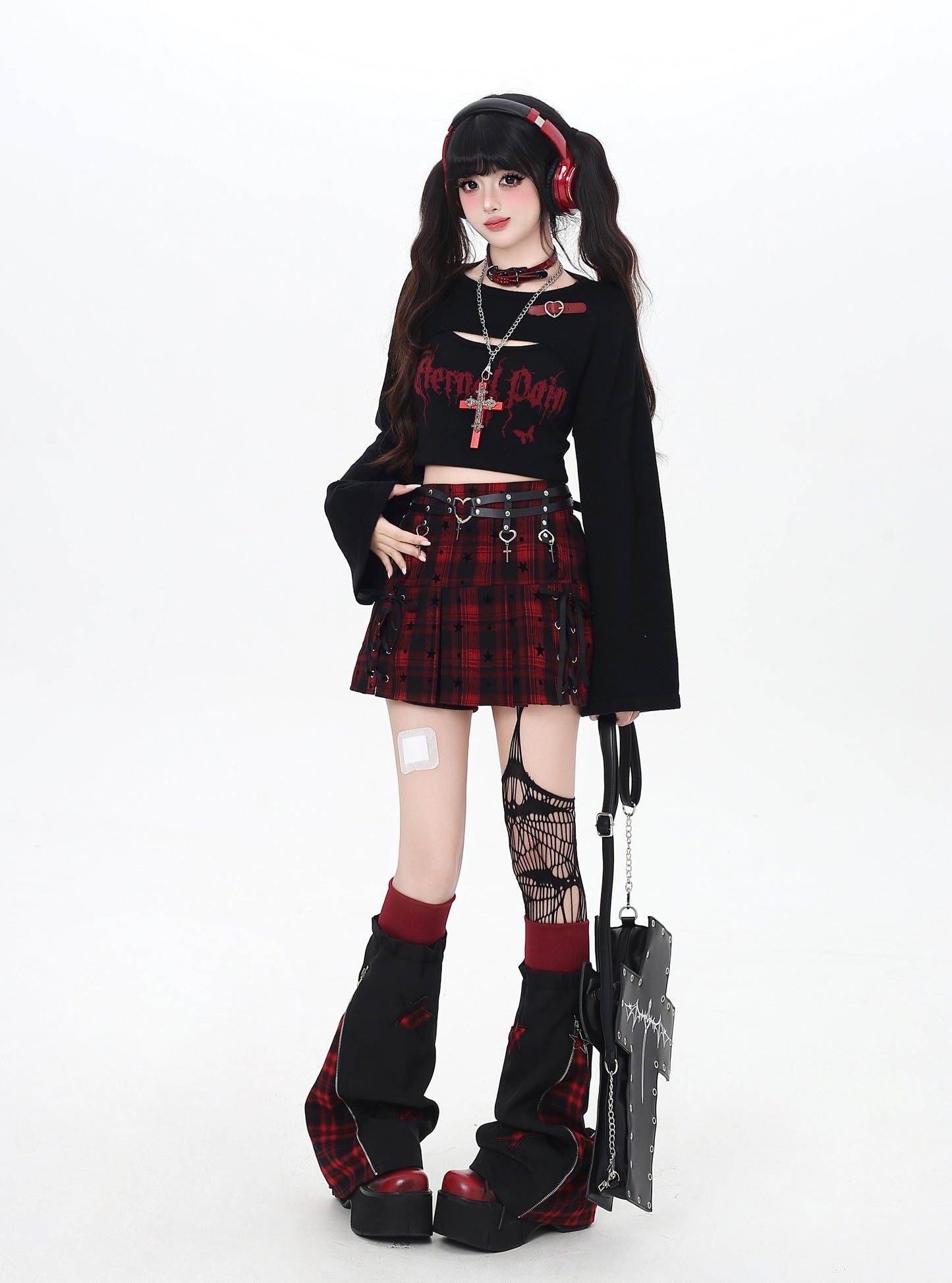 レイヤード風ニット2点セット（参戦服）