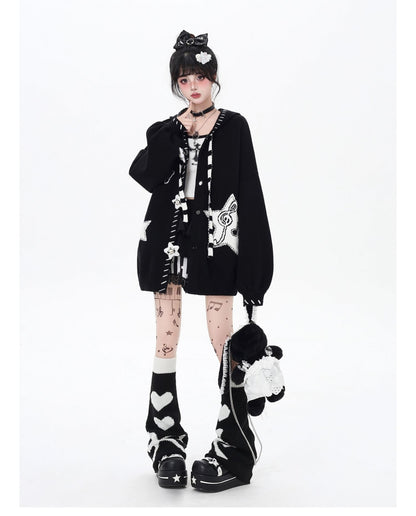 星柄ブラックレッドカーデ