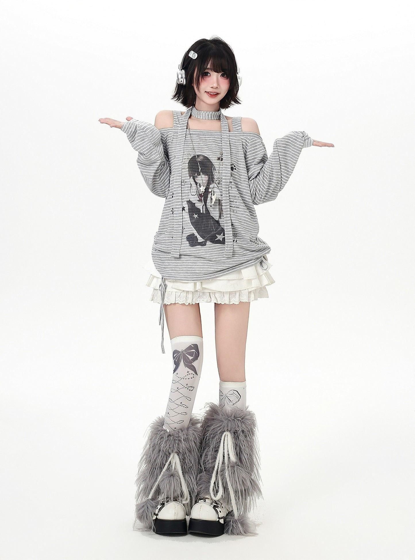 ストライプゆるロンT