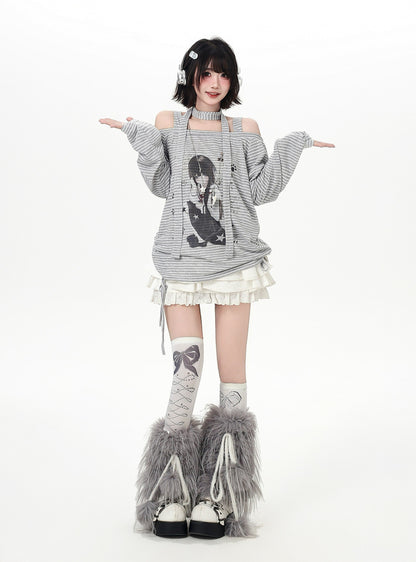 ストライプゆるロンT