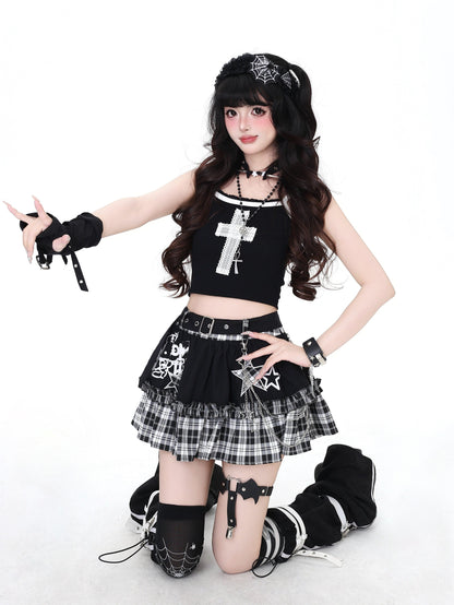 パッチワーク風 ボリュームケーキスカート