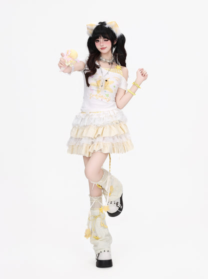 ヒトデプリントチェックレーストップス