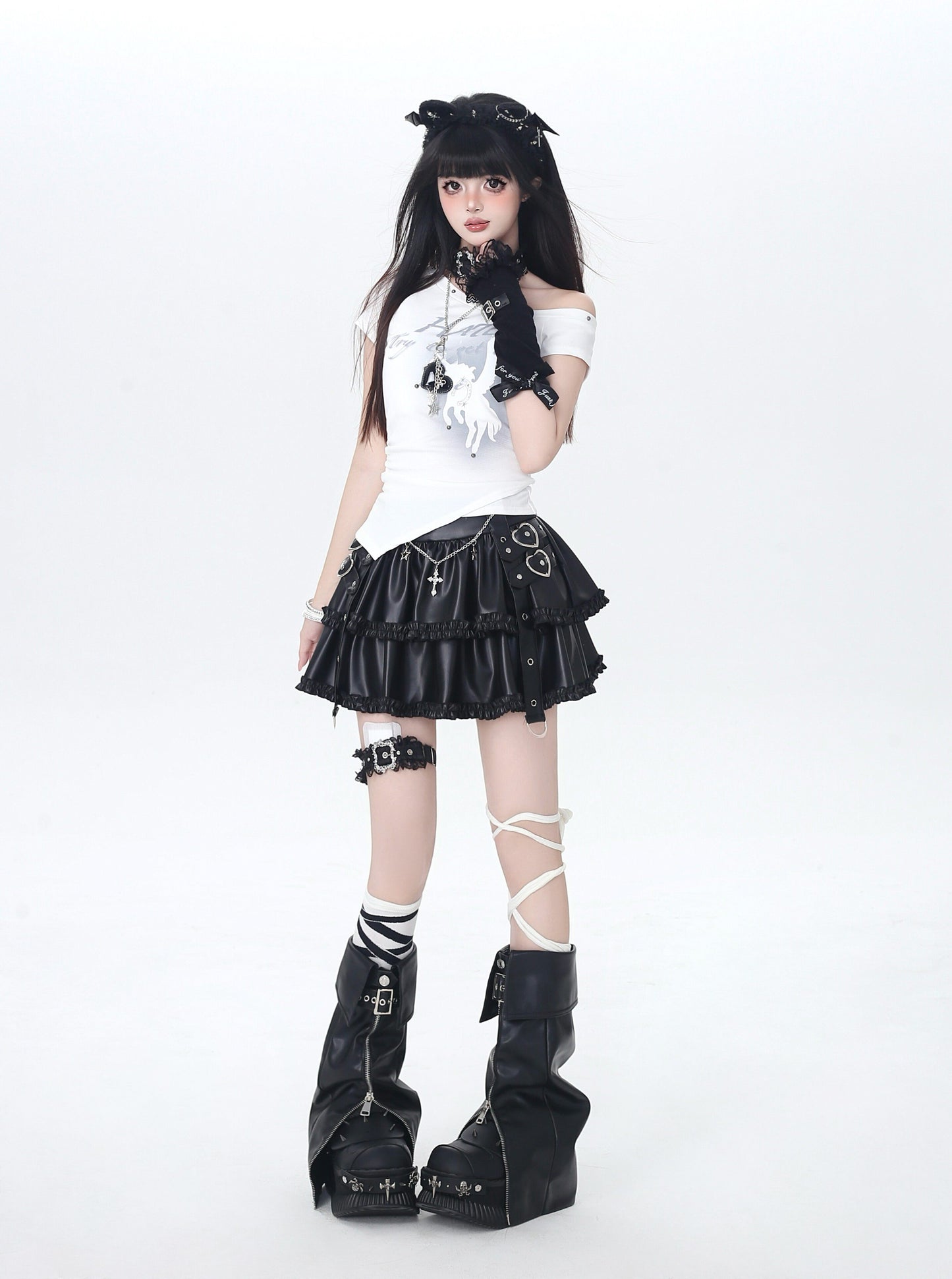 チェーン♡パンクティアードスカート