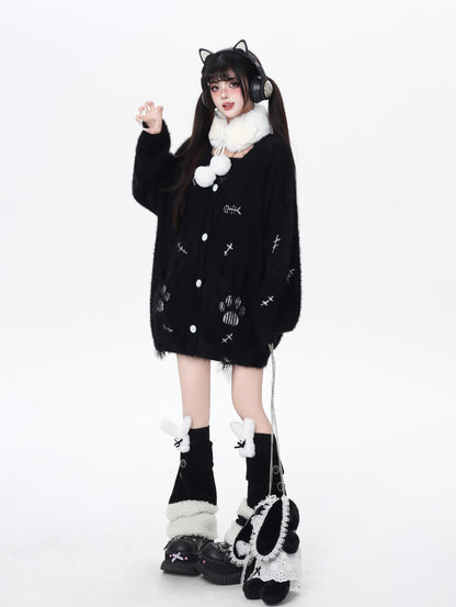 猫の手モチーフ♡ゆる甘ニットカーディガンセット