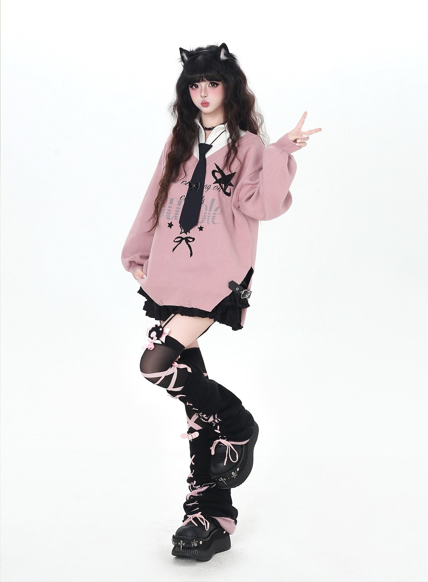 フェイクレイヤード スクール風ルーズニット｜サブカルカジュアル