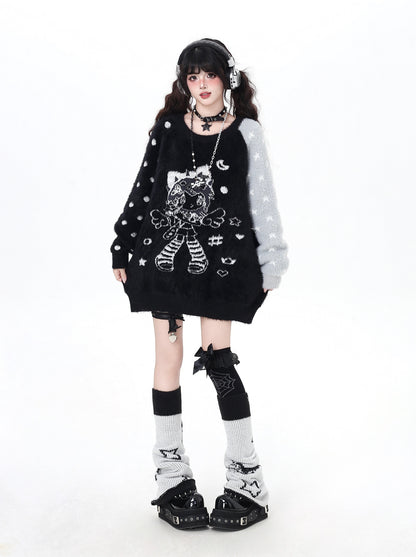 ラグラン×バイカラー♡ふわふわ天使ガーリーニット