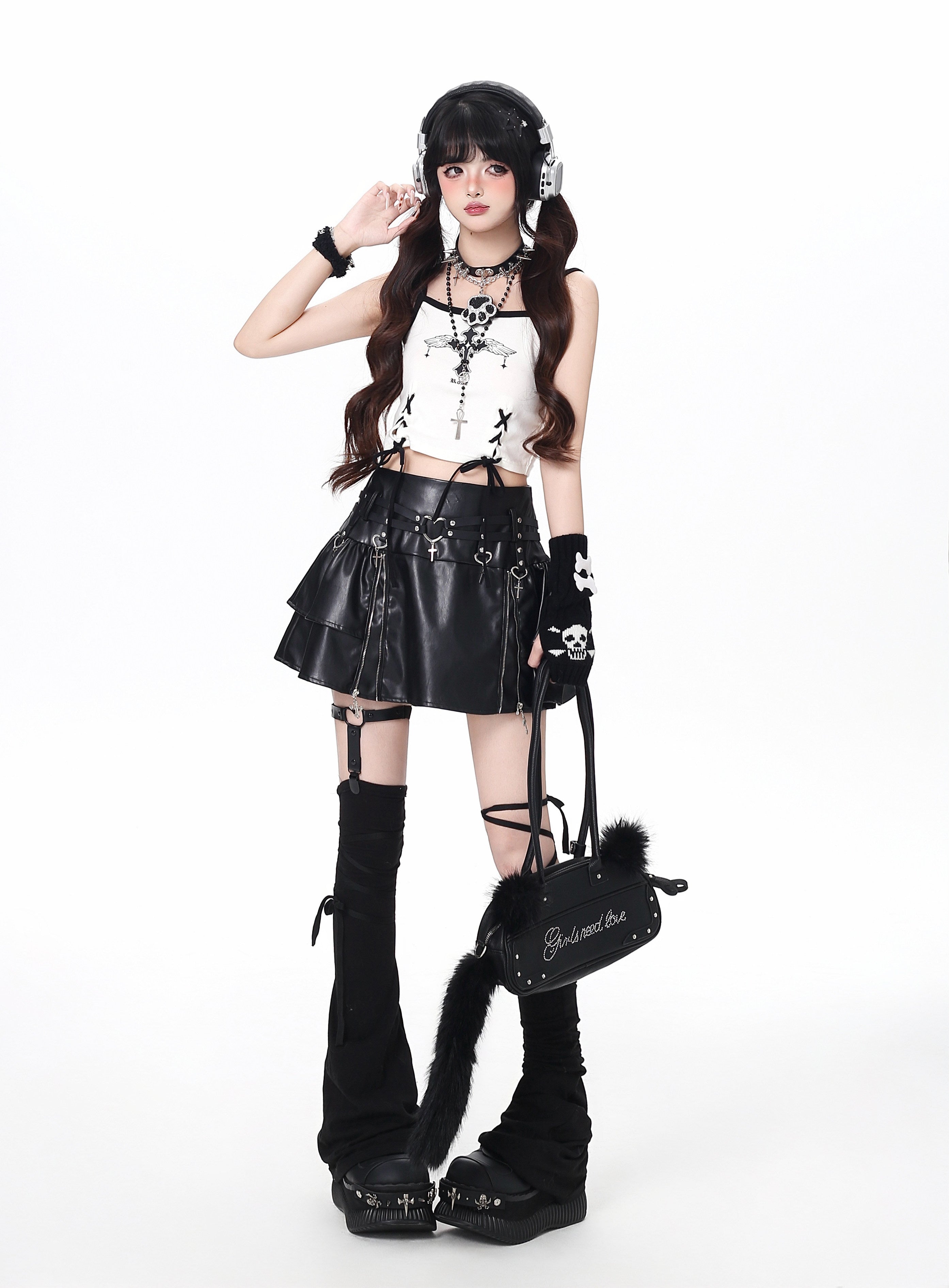 Y2Kギャル ジップデザインティアードミニスカート – CRAZYGIRL