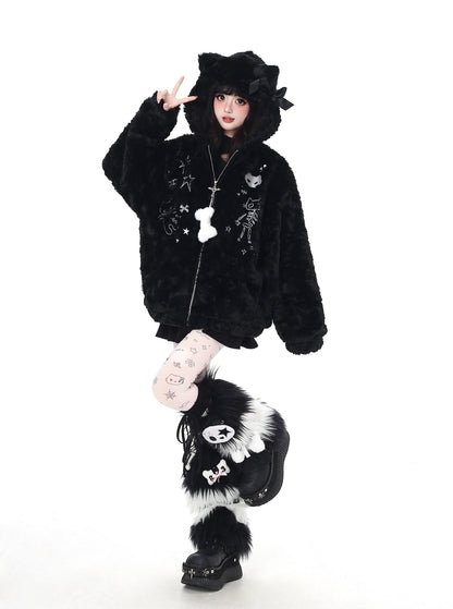 猫耳フード付き ルーズボアブルゾン｜冬のゆる地雷アウター