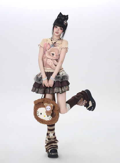 ドットレースうさぎTシャツ