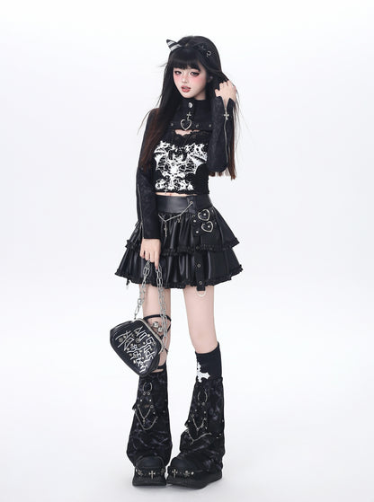 ダーク系ショート丈ロングT