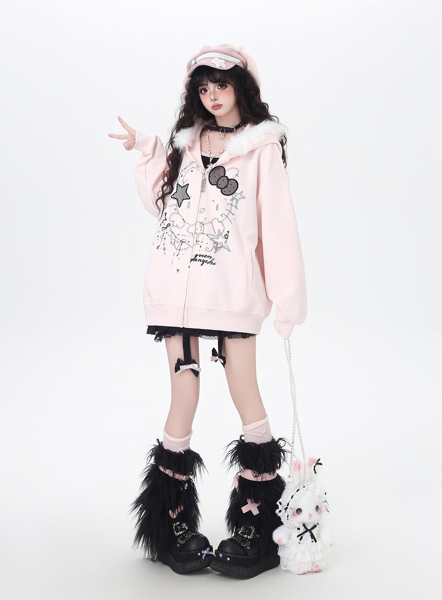 猫モチーフ×甘辛フードコート♡秋冬カジュアル