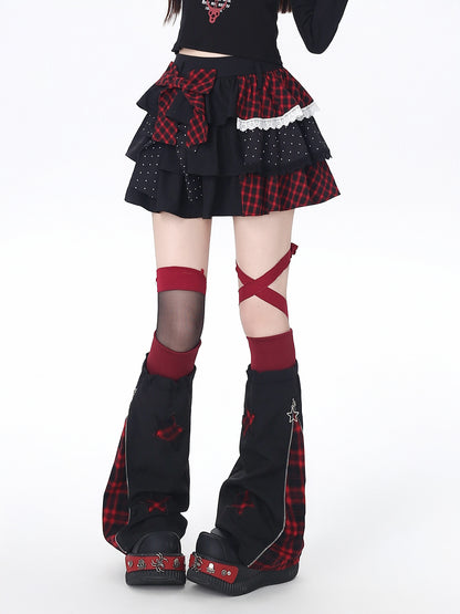 ドットチェックティアードスカート