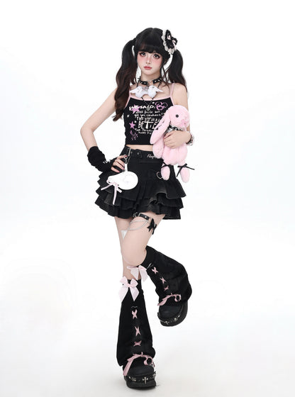 デニムプリーツミニスカート