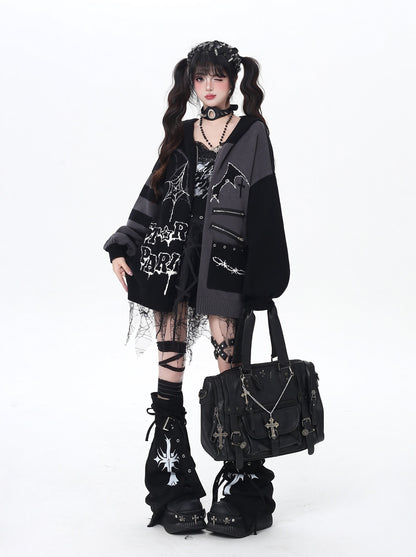 ゴス×ゆる地雷切替ニットカーデ