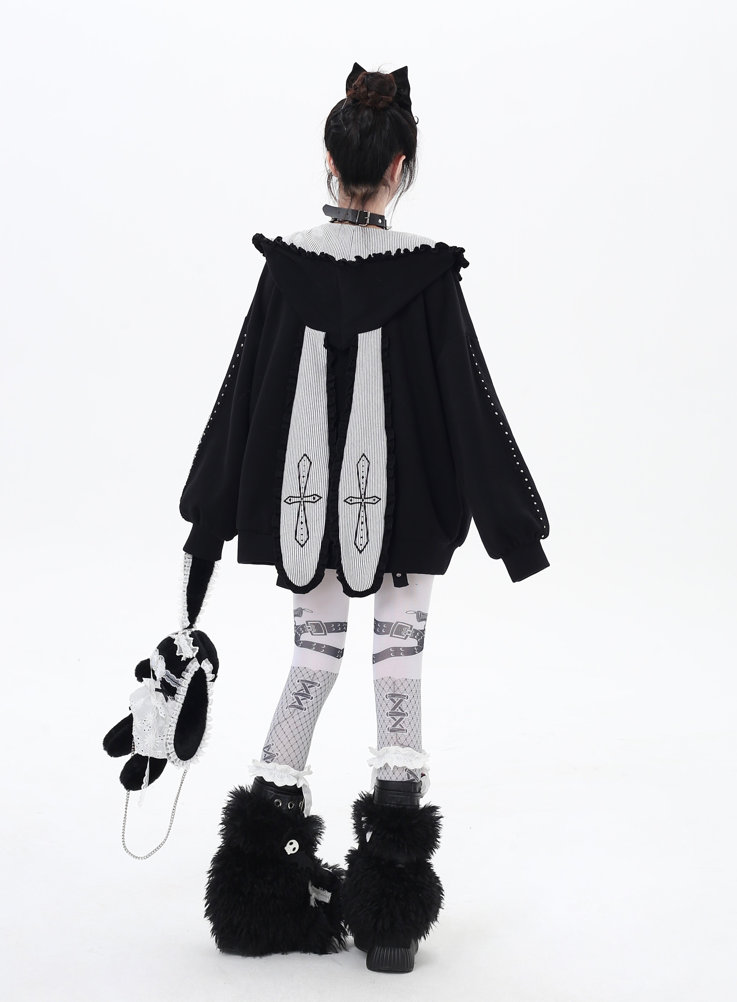 うさ耳ハートフードパーカー｜甘辛ガーリースタイル – CRAZYGIRL