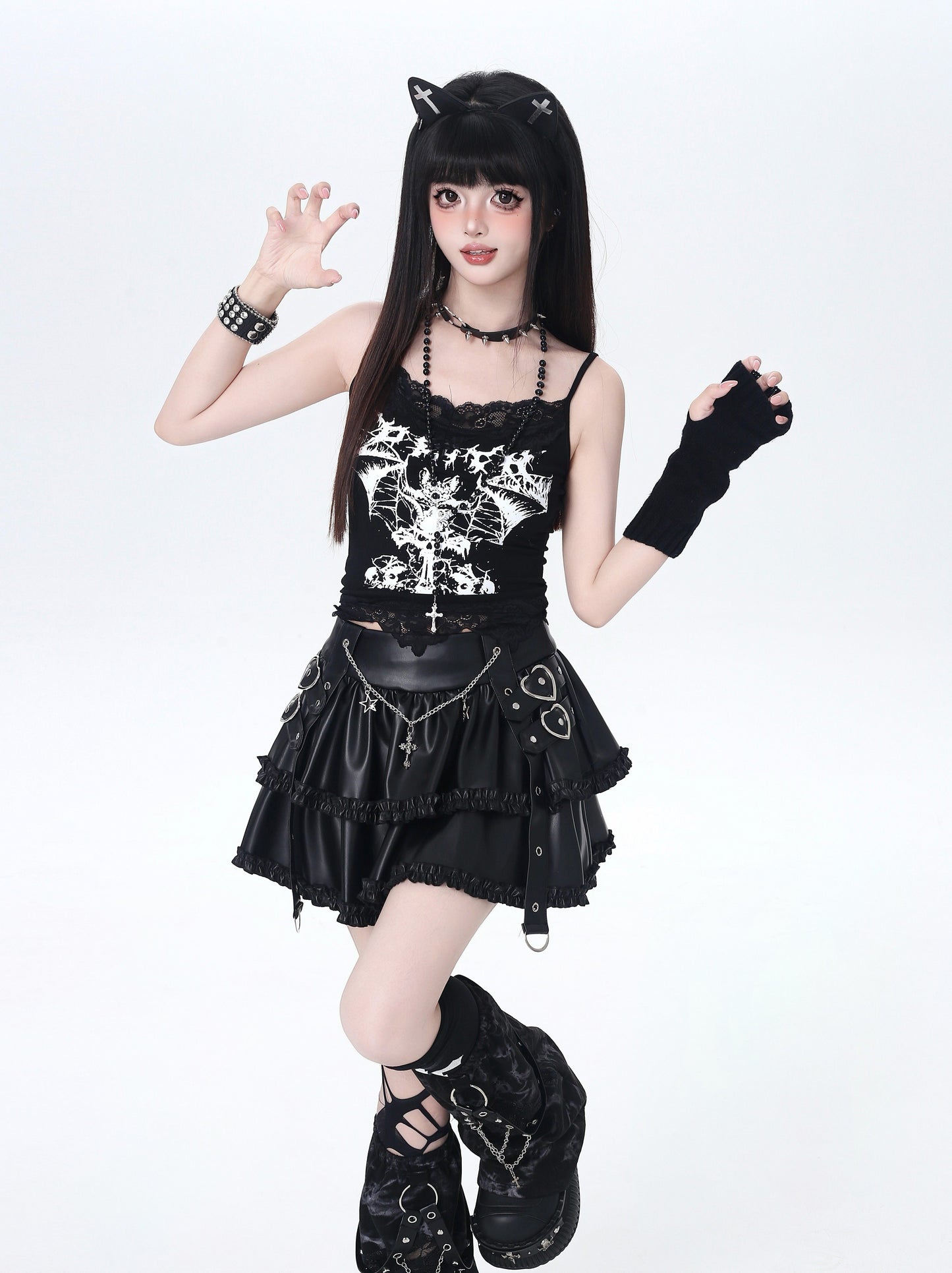 チェーン♡パンクティアードスカート