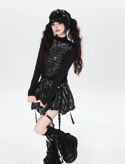 デザインカット 薄起毛 ロングスリーブTOPS