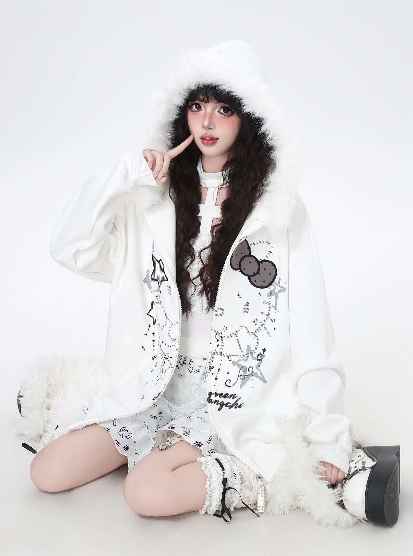 猫モチーフ×甘辛フードコート♡秋冬カジュアル