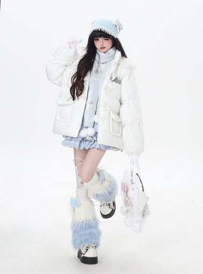 マカロンカラー フード付きルーズ中綿ジャケット｜冬の甘めサブカル