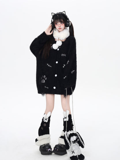 猫の手モチーフ♡ゆる甘ニットカーディガンセット