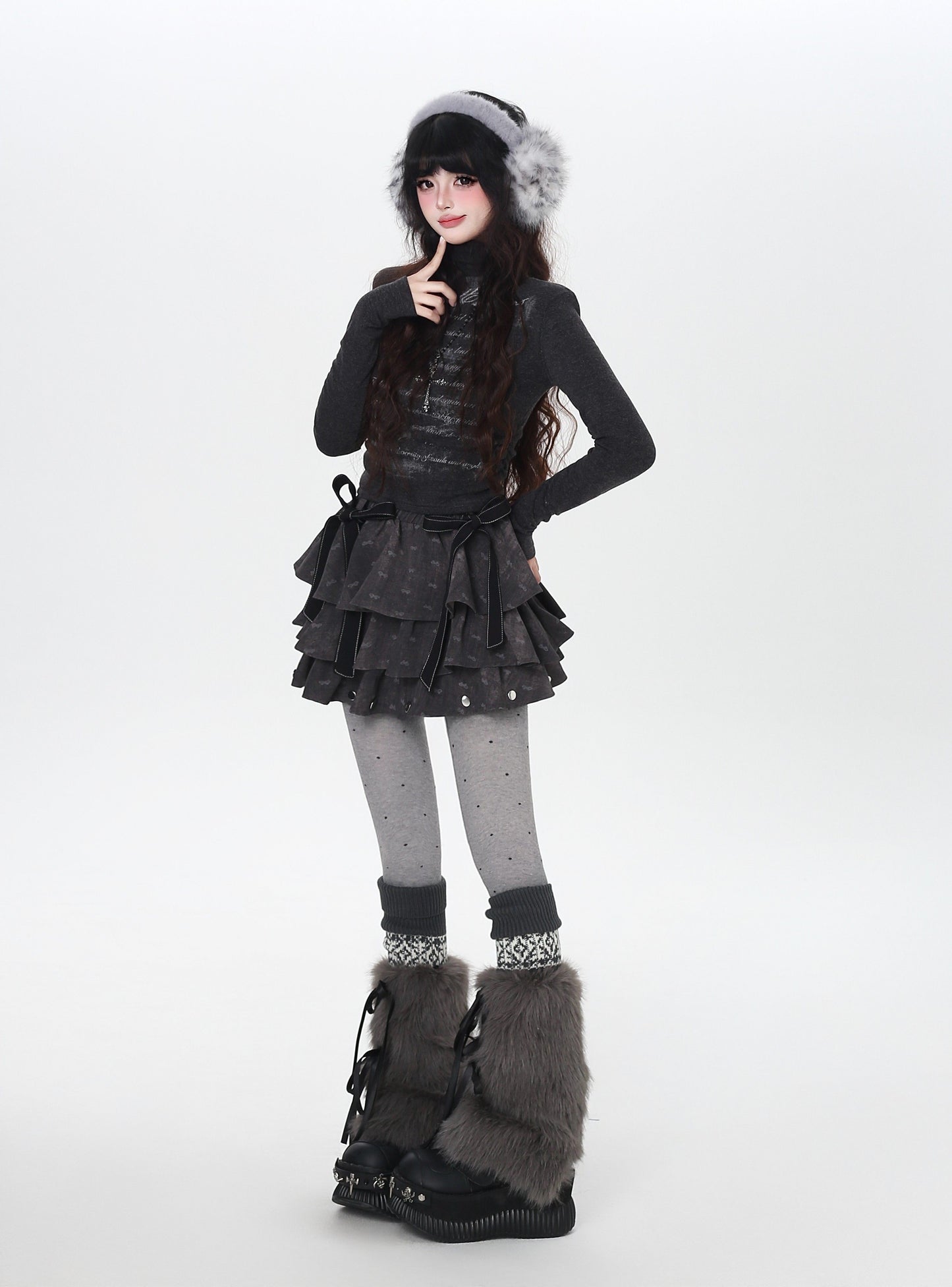 デザインカット 薄起毛 ロングスリーブTOPS