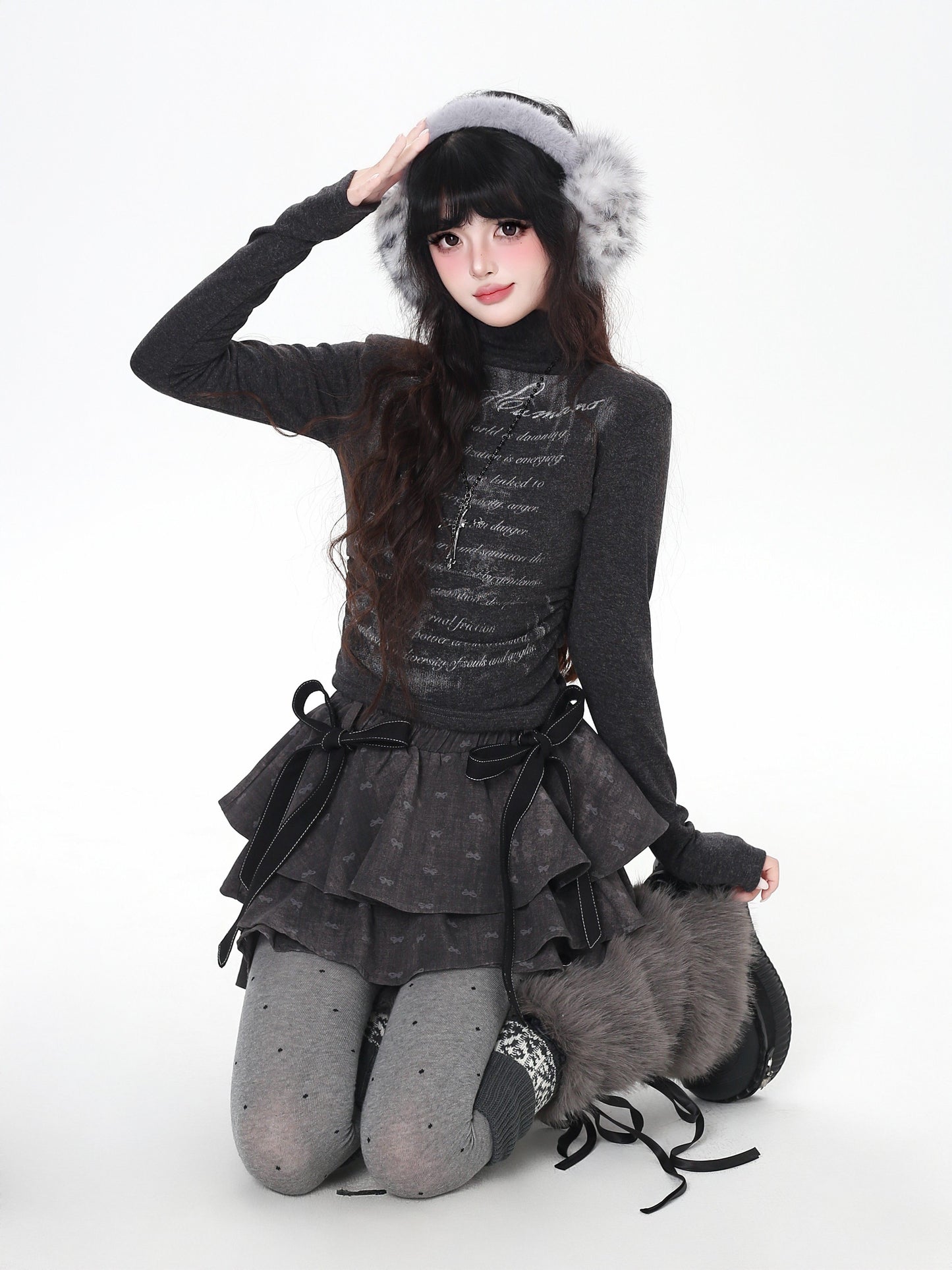 デザインカット 薄起毛 ロングスリーブTOPS