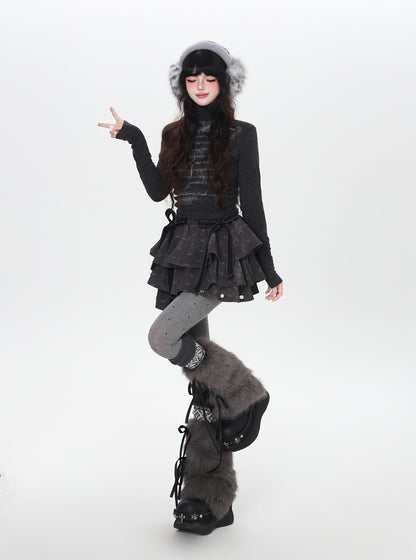 デザインカット 薄起毛 ロングスリーブTOPS