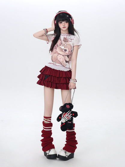 ドットレースうさぎTシャツ